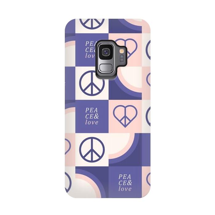 Galaxy S9 StrongFit Peace & Love Pattern by ArtPrInk