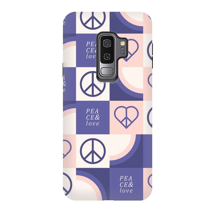 Galaxy S9 plus StrongFit Peace & Love Pattern by ArtPrInk