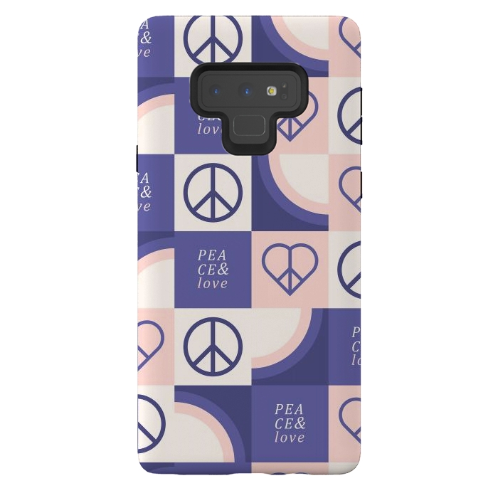 Galaxy Note 9 StrongFit Peace & Love Pattern by ArtPrInk