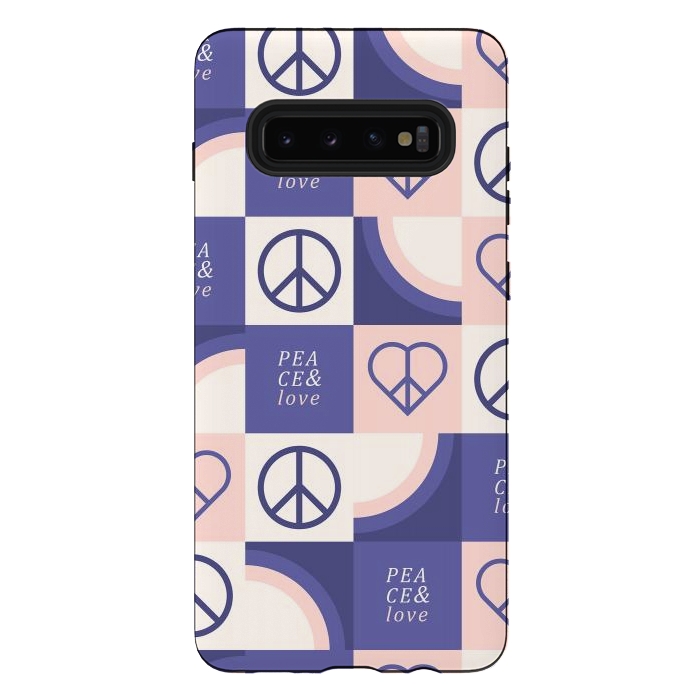 Galaxy S10 plus StrongFit Peace & Love Pattern by ArtPrInk