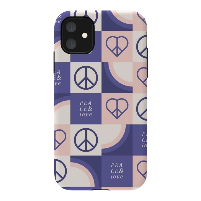 iPhone 11 StrongFit Peace & Love Pattern by ArtPrInk