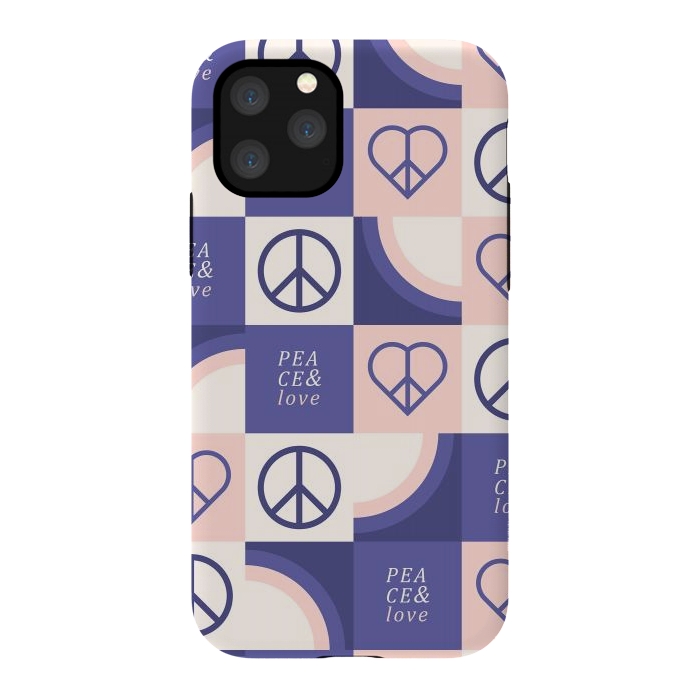 iPhone 11 Pro StrongFit Peace & Love Pattern by ArtPrInk