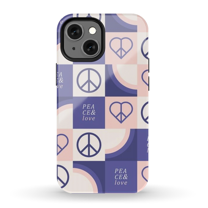iPhone 13 mini StrongFit Peace & Love Pattern by ArtPrInk