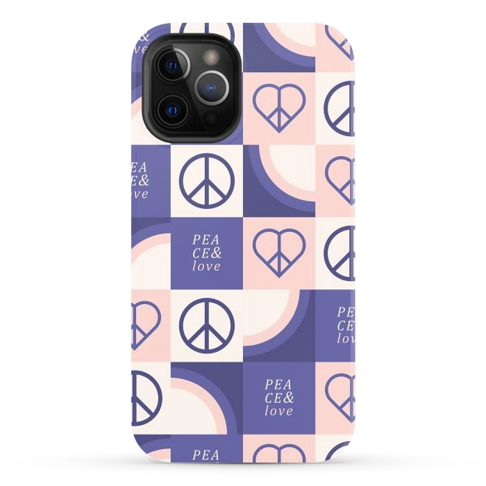 iPhone 12 Pro Max StrongFit Peace & Love Pattern by ArtPrInk