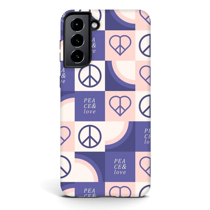 Galaxy S21 plus StrongFit Peace & Love Pattern by ArtPrInk