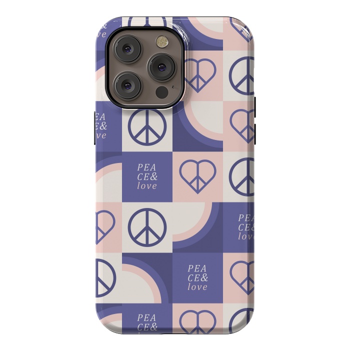 iPhone 14 Pro max StrongFit Peace & Love Pattern by ArtPrInk