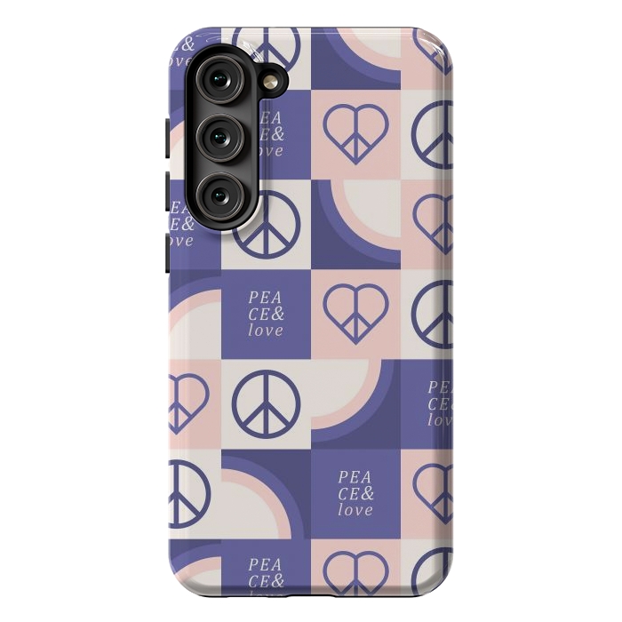 Galaxy S23 Plus StrongFit Peace & Love Pattern by ArtPrInk