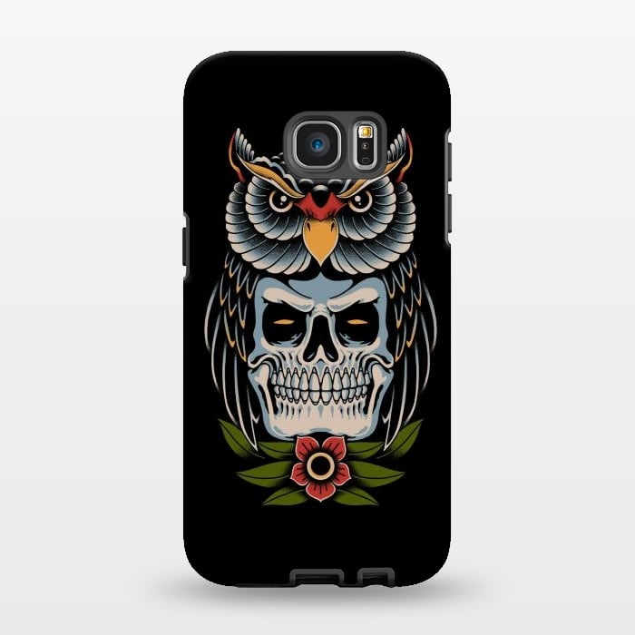 Galaxy S7 EDGE StrongFit Owl Skull by Afif Quilimo