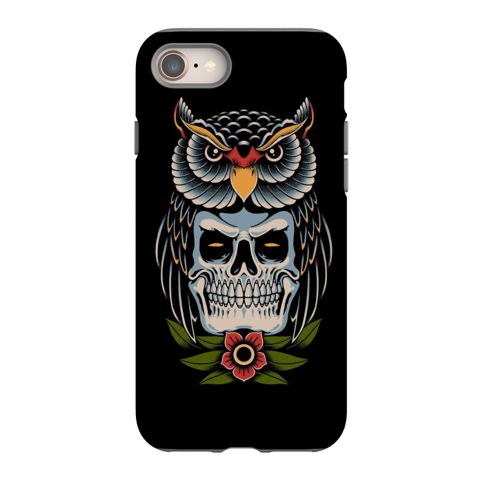 iPhone 8 StrongFit Owl Skull by Afif Quilimo