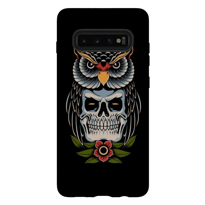 Galaxy S10 plus StrongFit Owl Skull by Afif Quilimo