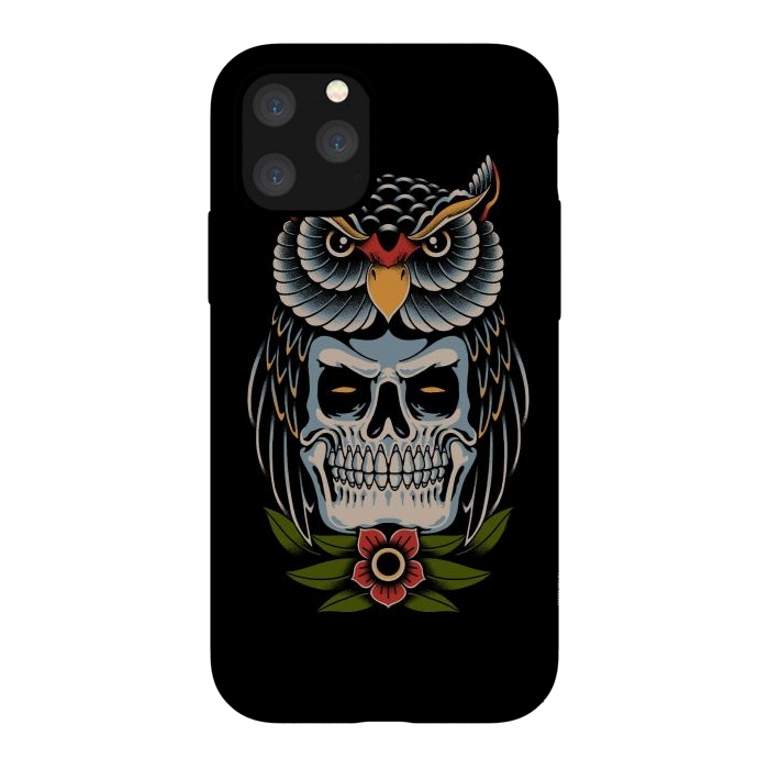 iPhone 11 Pro StrongFit Owl Skull by Afif Quilimo
