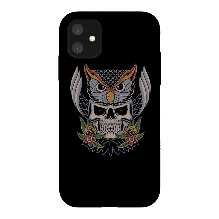 iPhone 11 StrongFit Owl Skull 1 by Afif Quilimo