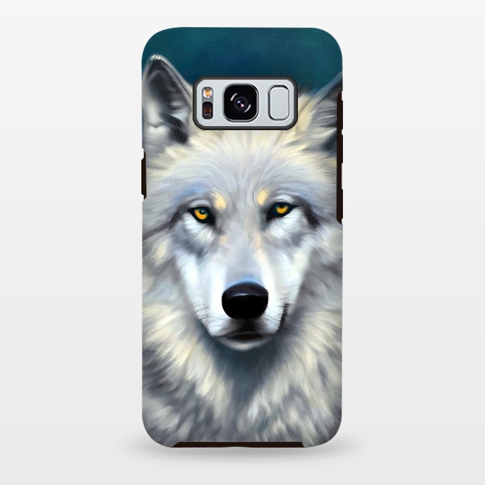 Galaxy S8 plus StrongFit The Wolf, Animal Portrait Painting, Wildlife Forest Jungle Dog, Mystery Eclectic Rustic by Uma Prabhakar Gokhale