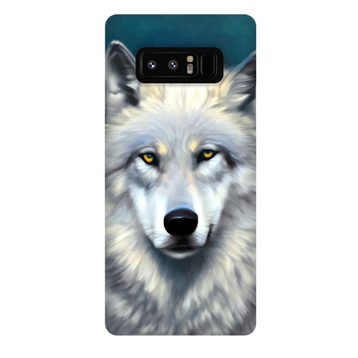 Galaxy Note 8 StrongFit The Wolf, Animal Portrait Painting, Wildlife Forest Jungle Dog, Mystery Eclectic Rustic by Uma Prabhakar Gokhale