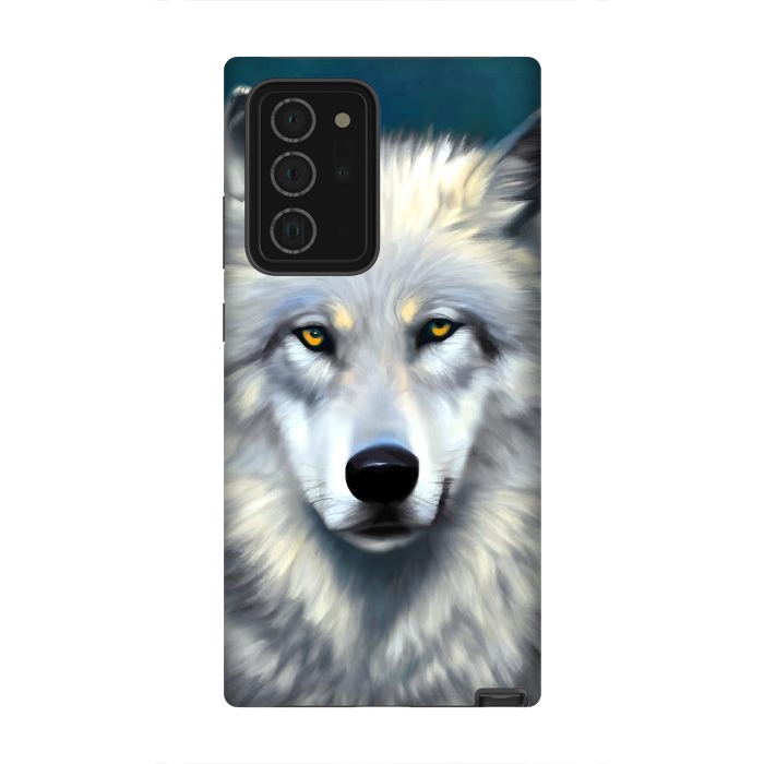 Galaxy Note 20 Ultra StrongFit The Wolf, Animal Portrait Painting, Wildlife Forest Jungle Dog, Mystery Eclectic Rustic by Uma Prabhakar Gokhale