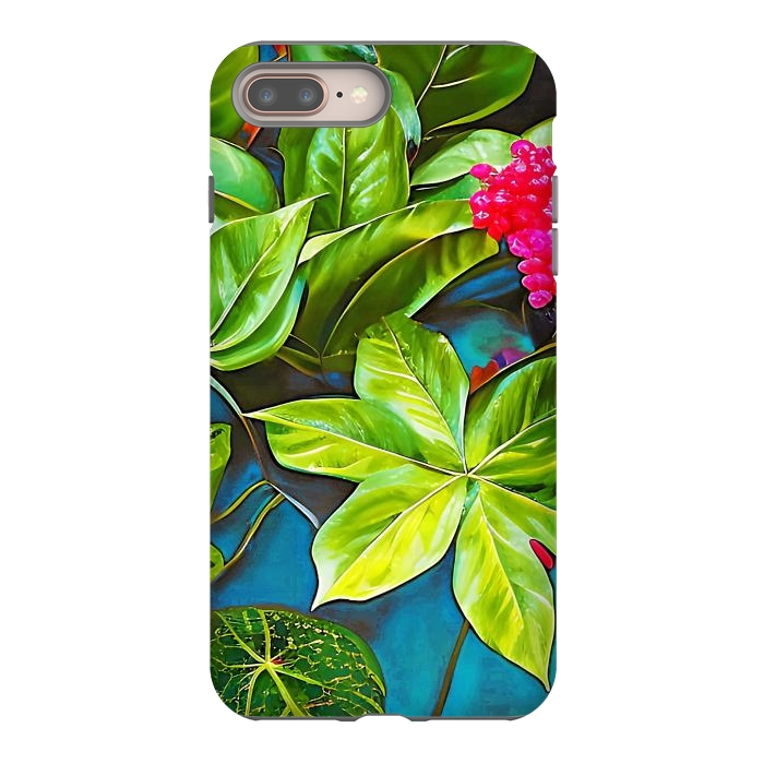 iPhone 7 plus StrongFit Bloom Like Never Before, Botanical Nature Jungle Plants, Bohemian Floral Blossom Forest Painting by Uma Prabhakar Gokhale