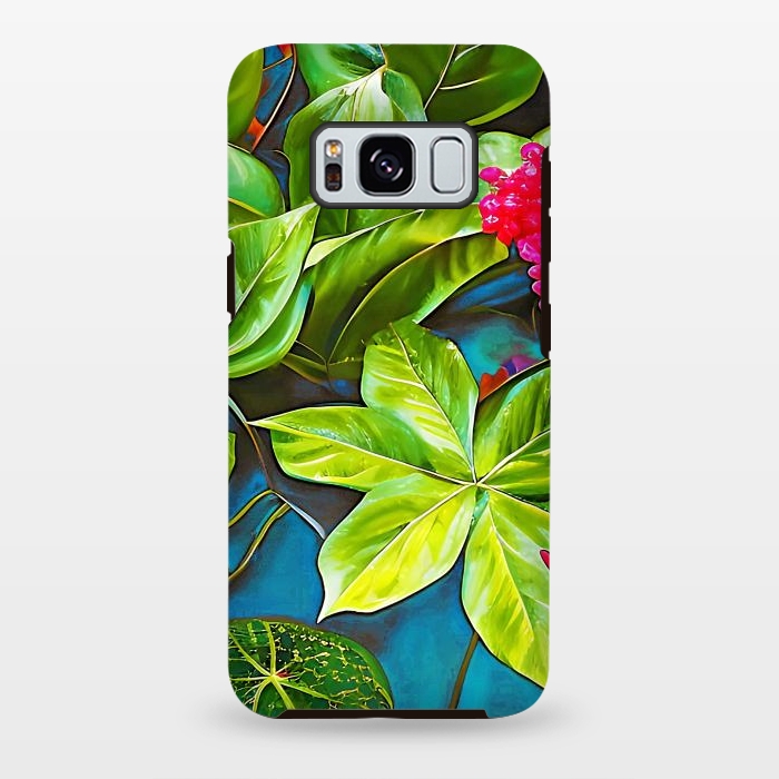 Galaxy S8 plus StrongFit Bloom Like Never Before, Botanical Nature Jungle Plants, Bohemian Floral Blossom Forest Painting by Uma Prabhakar Gokhale
