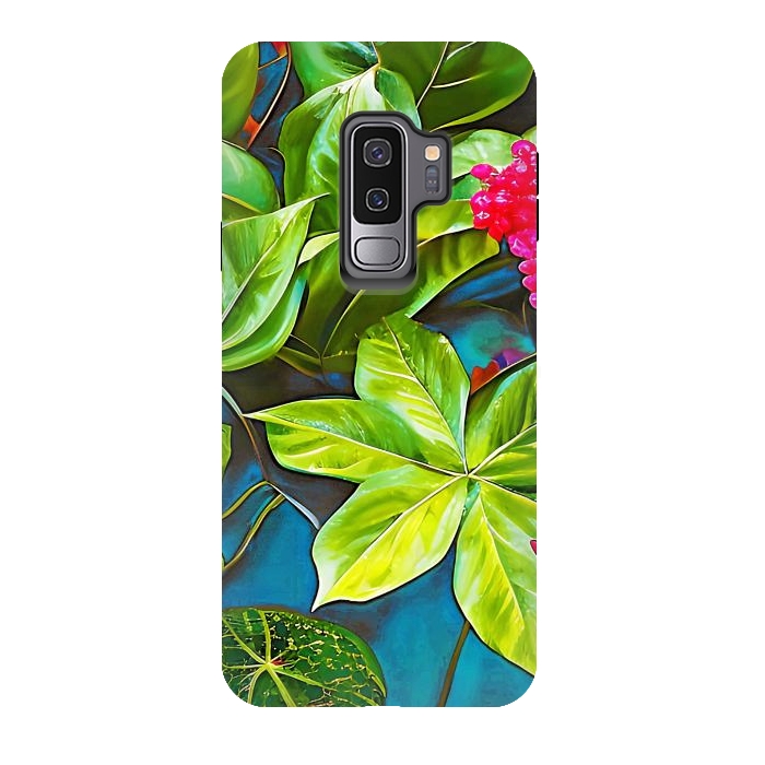 Galaxy S9 plus StrongFit Bloom Like Never Before, Botanical Nature Jungle Plants, Bohemian Floral Blossom Forest Painting by Uma Prabhakar Gokhale
