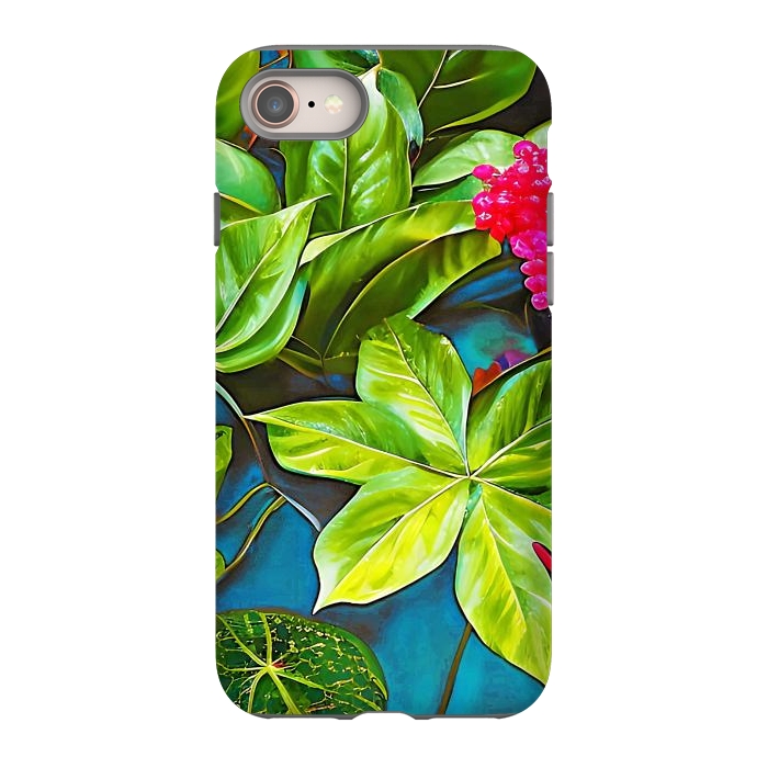 iPhone 8 StrongFit Bloom Like Never Before, Botanical Nature Jungle Plants, Bohemian Floral Blossom Forest Painting by Uma Prabhakar Gokhale
