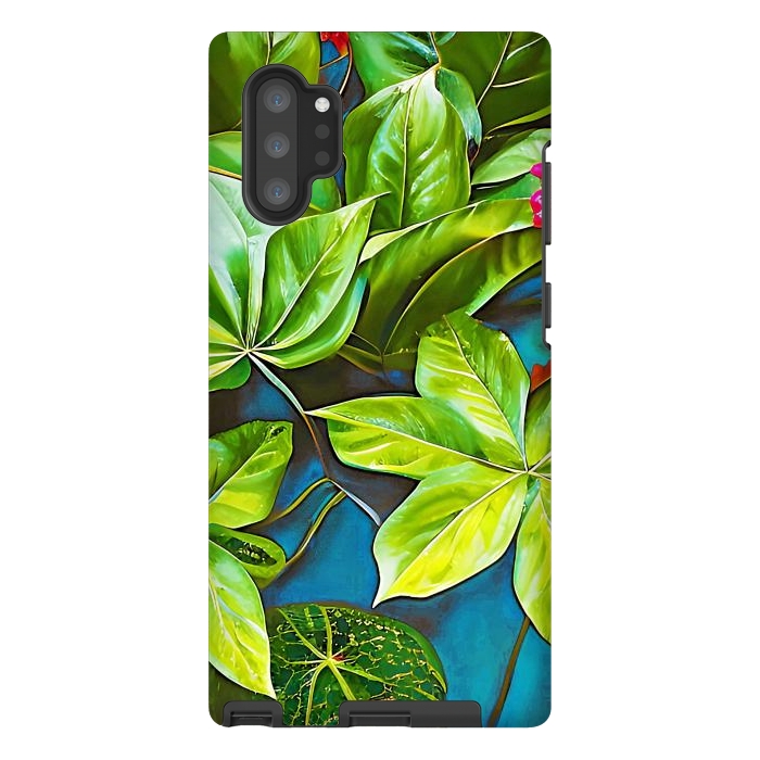 Galaxy Note 10 plus StrongFit Bloom Like Never Before, Botanical Nature Jungle Plants, Bohemian Floral Blossom Forest Painting by Uma Prabhakar Gokhale