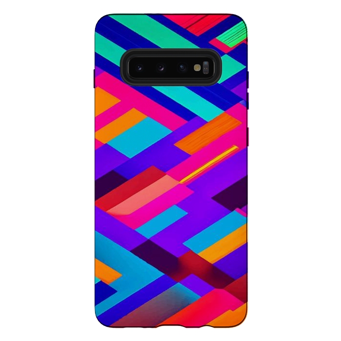 Galaxy S10 plus StrongFit Eclectic Alignment, Abstract Maximalist Geometric Painting, Contemporary Modern Shapes, Pop of Color by Uma Prabhakar Gokhale