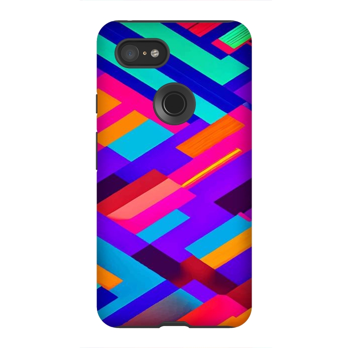 Pixel 3XL StrongFit Eclectic Alignment, Abstract Maximalist Geometric Painting, Contemporary Modern Shapes, Pop of Color by Uma Prabhakar Gokhale