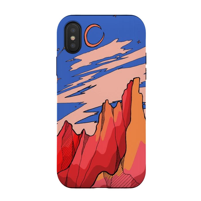 iPhone Xs / X StrongFit Blossom red mountain  by Steve Wade (Swade)