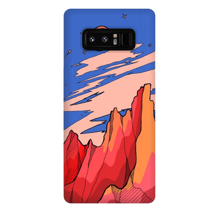 Galaxy Note 8 StrongFit Blossom red mountain  by Steve Wade (Swade)