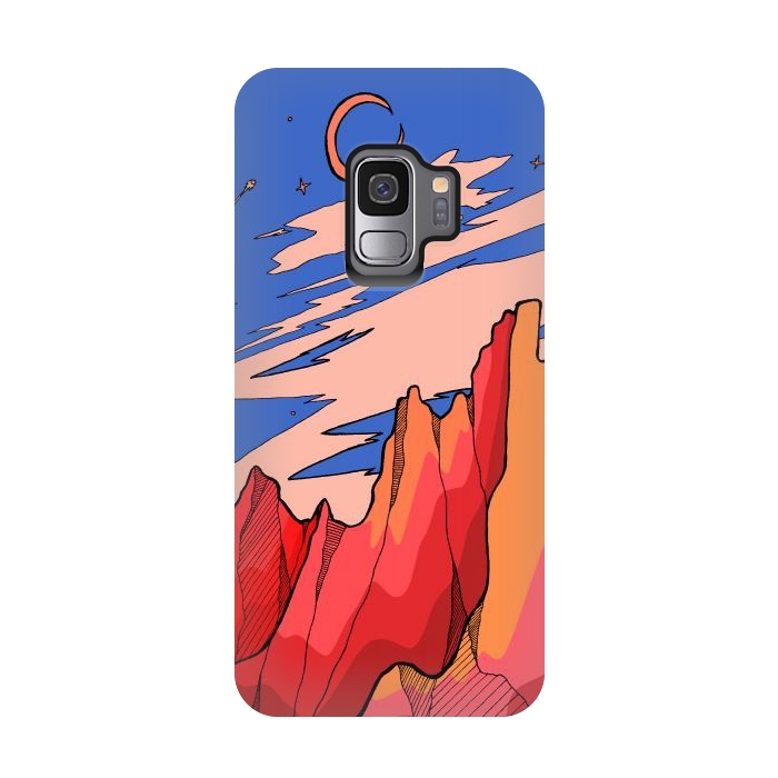 Galaxy S9 StrongFit Blossom red mountain  by Steve Wade (Swade)
