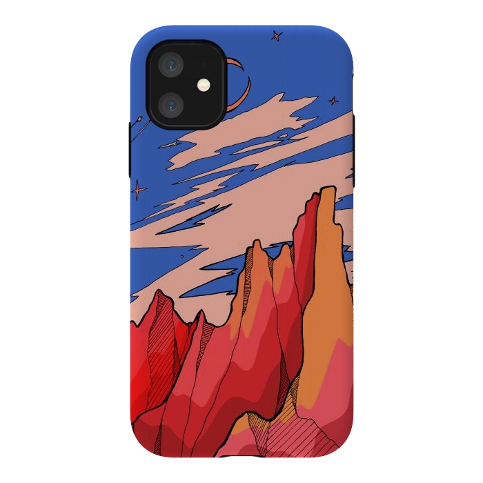 iPhone 11 StrongFit Blossom red mountain  by Steve Wade (Swade)