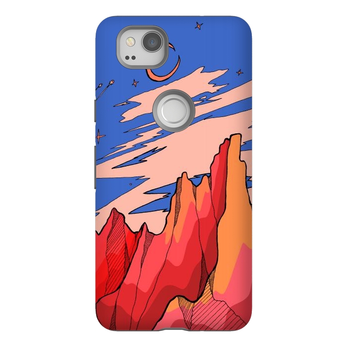 Pixel 2 StrongFit Blossom red mountain  by Steve Wade (Swade)