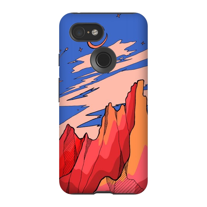 Pixel 3 StrongFit Blossom red mountain  by Steve Wade (Swade)