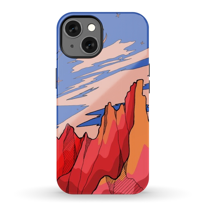 iPhone 13 StrongFit Blossom red mountain  by Steve Wade (Swade)
