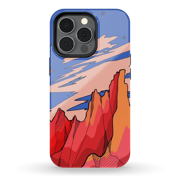 iPhone 13 pro StrongFit Blossom red mountain  by Steve Wade (Swade)