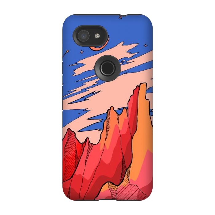 Pixel 3A StrongFit Blossom red mountain  by Steve Wade (Swade)