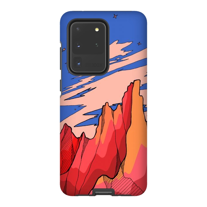 Galaxy S20 Ultra StrongFit Blossom red mountain  by Steve Wade (Swade)