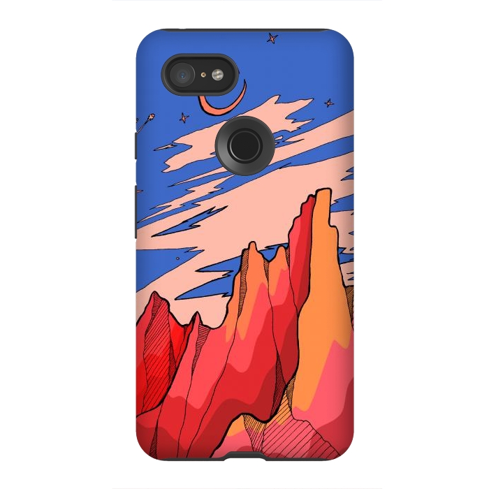 Pixel 3XL StrongFit Blossom red mountain  by Steve Wade (Swade)