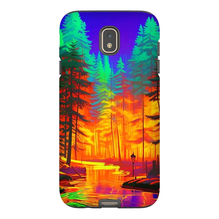 Galaxy J7 StrongFit The Neon Mirage, Forest Trees Nature, Eclectic Electric Pop Art, Colorful Bright Contemporary Modern by Uma Prabhakar Gokhale