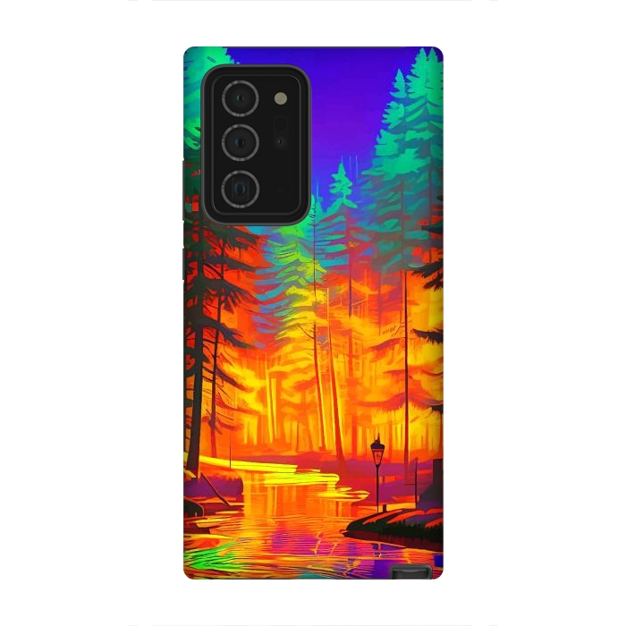 Galaxy Note 20 Ultra StrongFit The Neon Mirage, Forest Trees Nature, Eclectic Electric Pop Art, Colorful Bright Contemporary Modern by Uma Prabhakar Gokhale