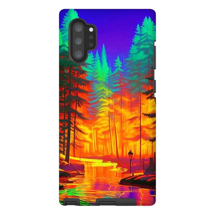 Galaxy Note 10 plus StrongFit The Neon Mirage, Forest Trees Nature, Eclectic Electric Pop Art, Colorful Bright Contemporary Modern by Uma Prabhakar Gokhale