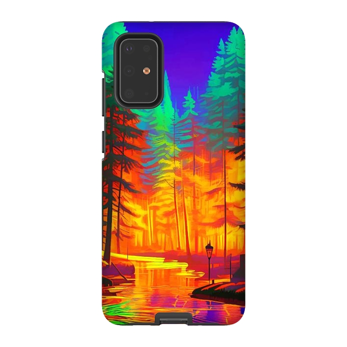 Galaxy S20 Plus StrongFit The Neon Mirage, Forest Trees Nature, Eclectic Electric Pop Art, Colorful Bright Contemporary Modern by Uma Prabhakar Gokhale