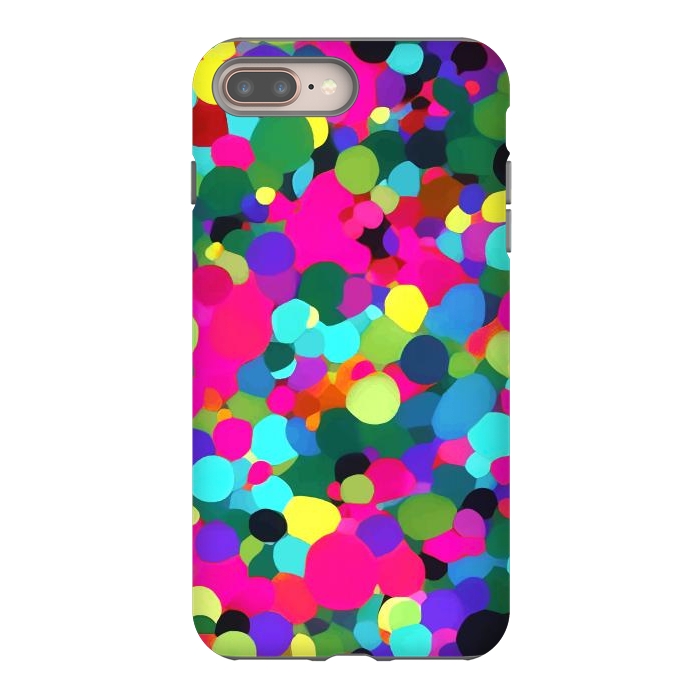 iPhone 7 plus StrongFit A Mess of Colors, Eclectic Colorful Water Balloons, Fun Party Confetti Polka Dots Painting by Uma Prabhakar Gokhale