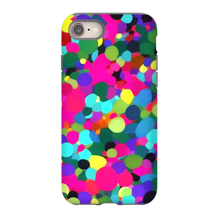 iPhone 8 StrongFit A Mess of Colors, Eclectic Colorful Water Balloons, Fun Party Confetti Polka Dots Painting by Uma Prabhakar Gokhale