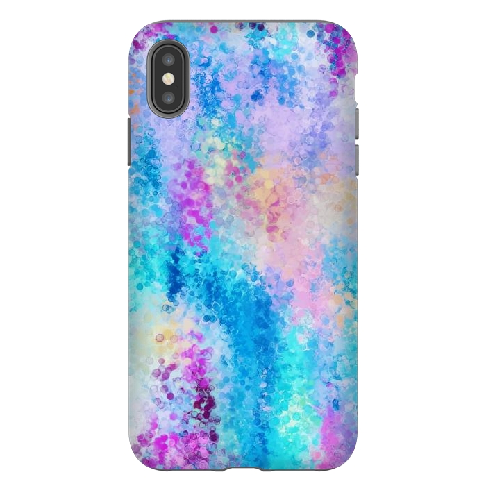 iPhone Xs Max StrongFit Mixed Emotions, Abstract Blue Colorful Painting, Eclectic Modern Bohemian Shapes Ocean by Uma Prabhakar Gokhale