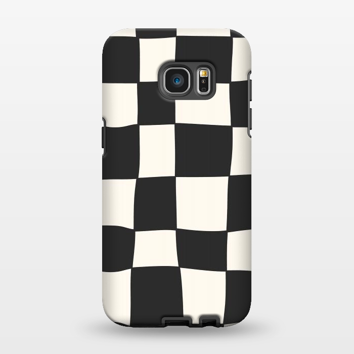 Galaxy S7 EDGE StrongFit Liquid Grid Black White by ArtPrInk