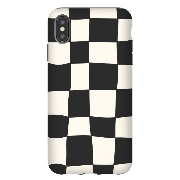 iPhone Xs Max StrongFit Liquid Grid Black White by ArtPrInk
