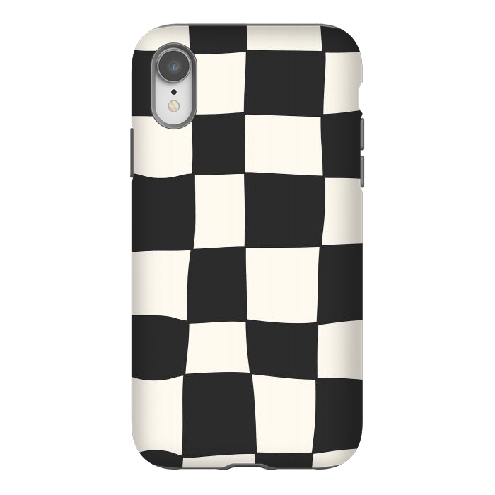 iPhone Xr StrongFit Liquid Grid Black White by ArtPrInk