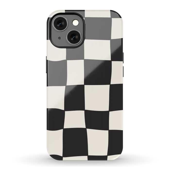 iPhone 13 StrongFit Liquid Grid Black White by ArtPrInk
