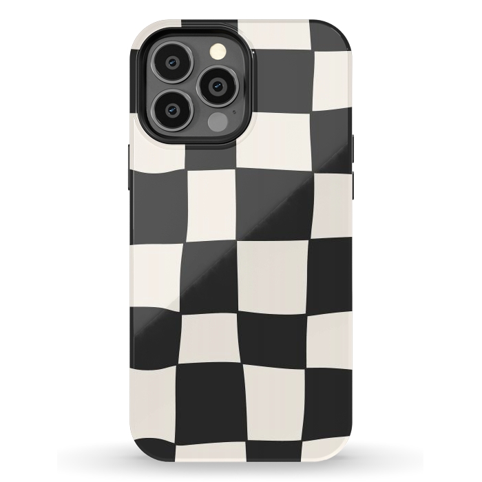 iPhone 13 Pro Max StrongFit Liquid Grid Black White by ArtPrInk