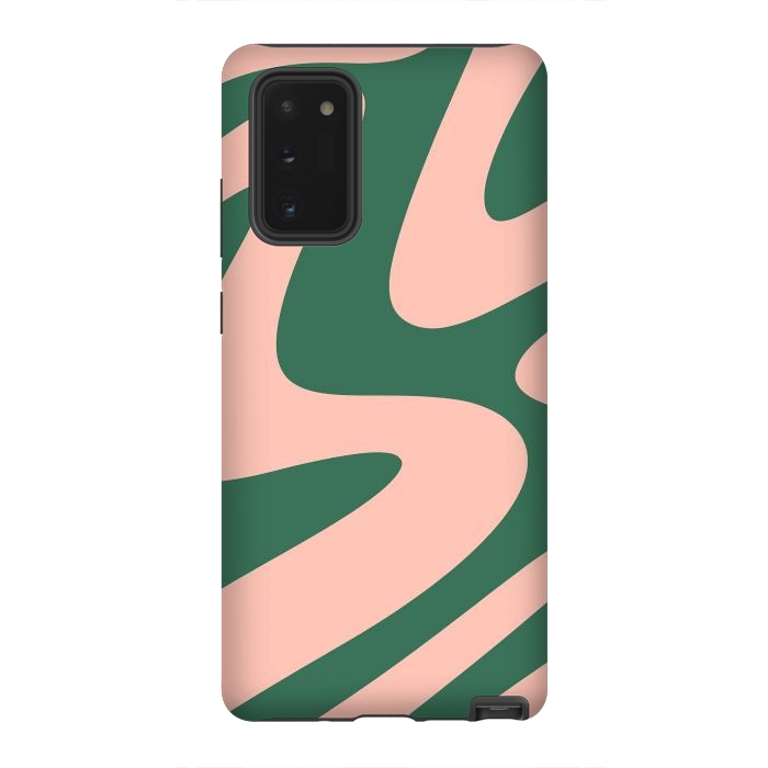 Galaxy Note 20 StrongFit Liquid Retro Groovy Green Blush by ArtPrInk